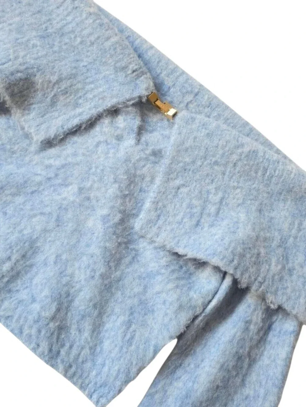 Cult Gaia Light Blue Knit Off The Shoulder Cropped Top - Picture 4 of 8